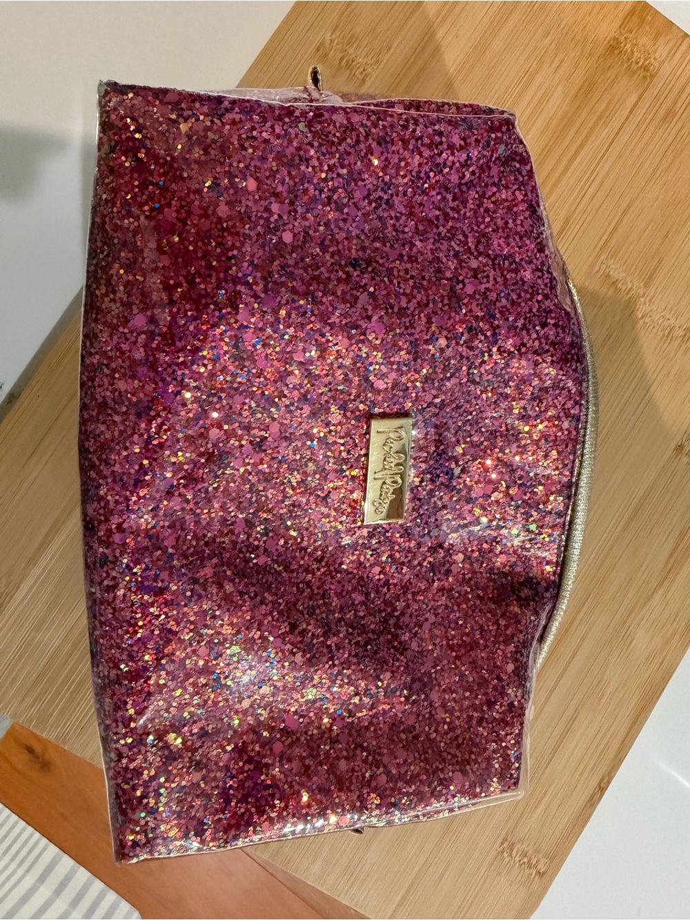 Packed Party Sparkling Magenta Glitter Cosmetic Pouch
